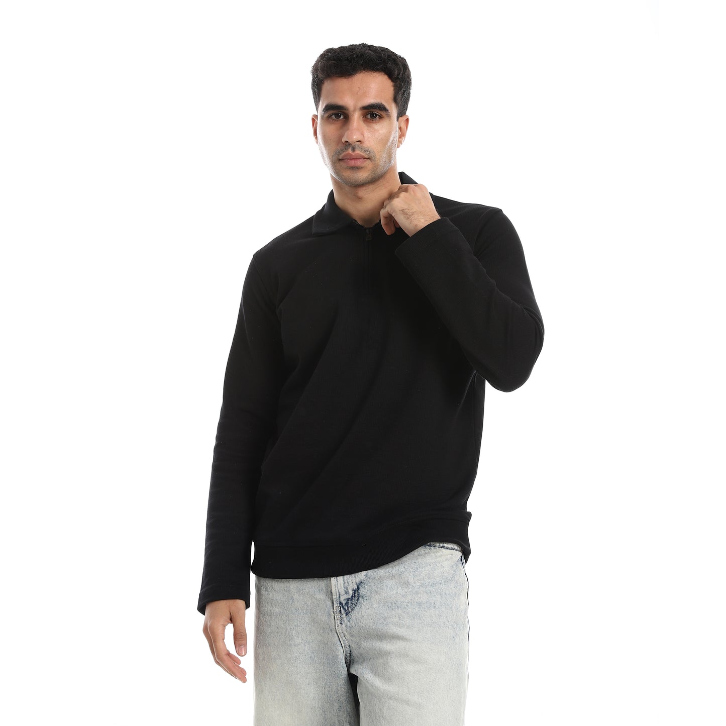 Half Closure Neck Hoodie