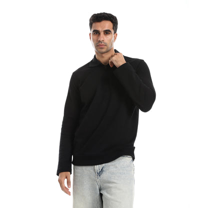 Half Closure Neck Hoodie
