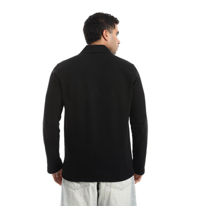 Half Closure Neck Hoodie