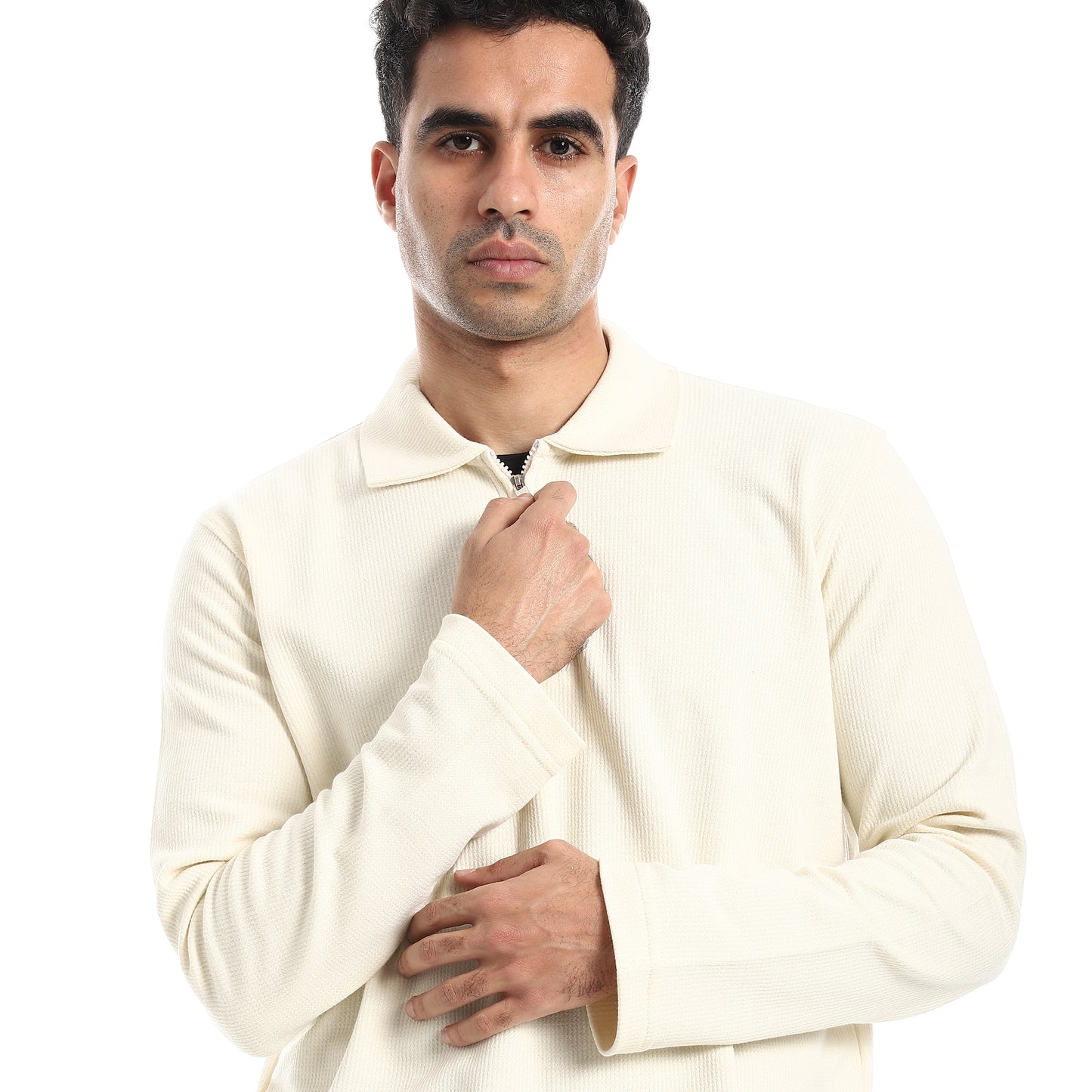 Half Closure Neck Hoodie