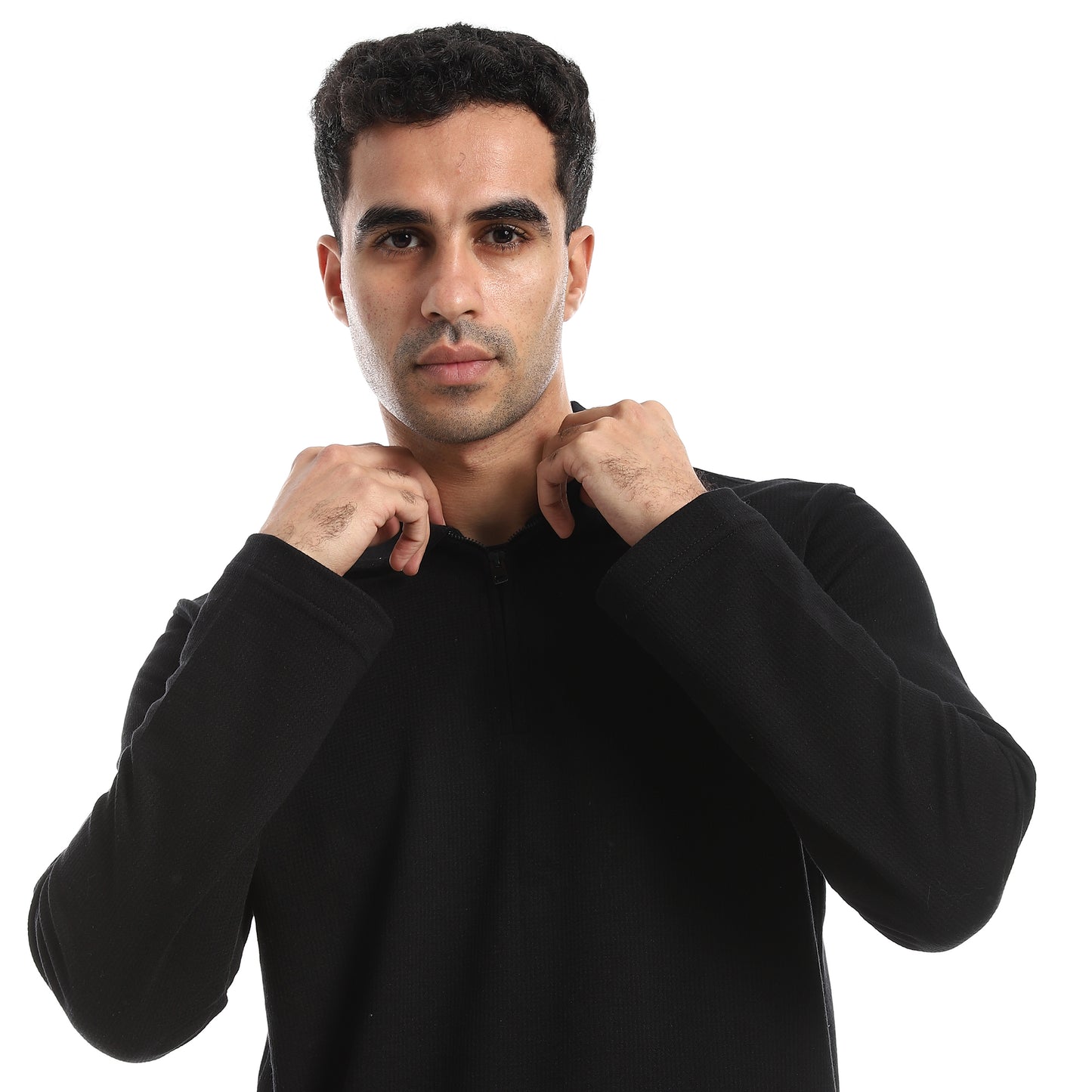 Half Closure Neck Hoodie