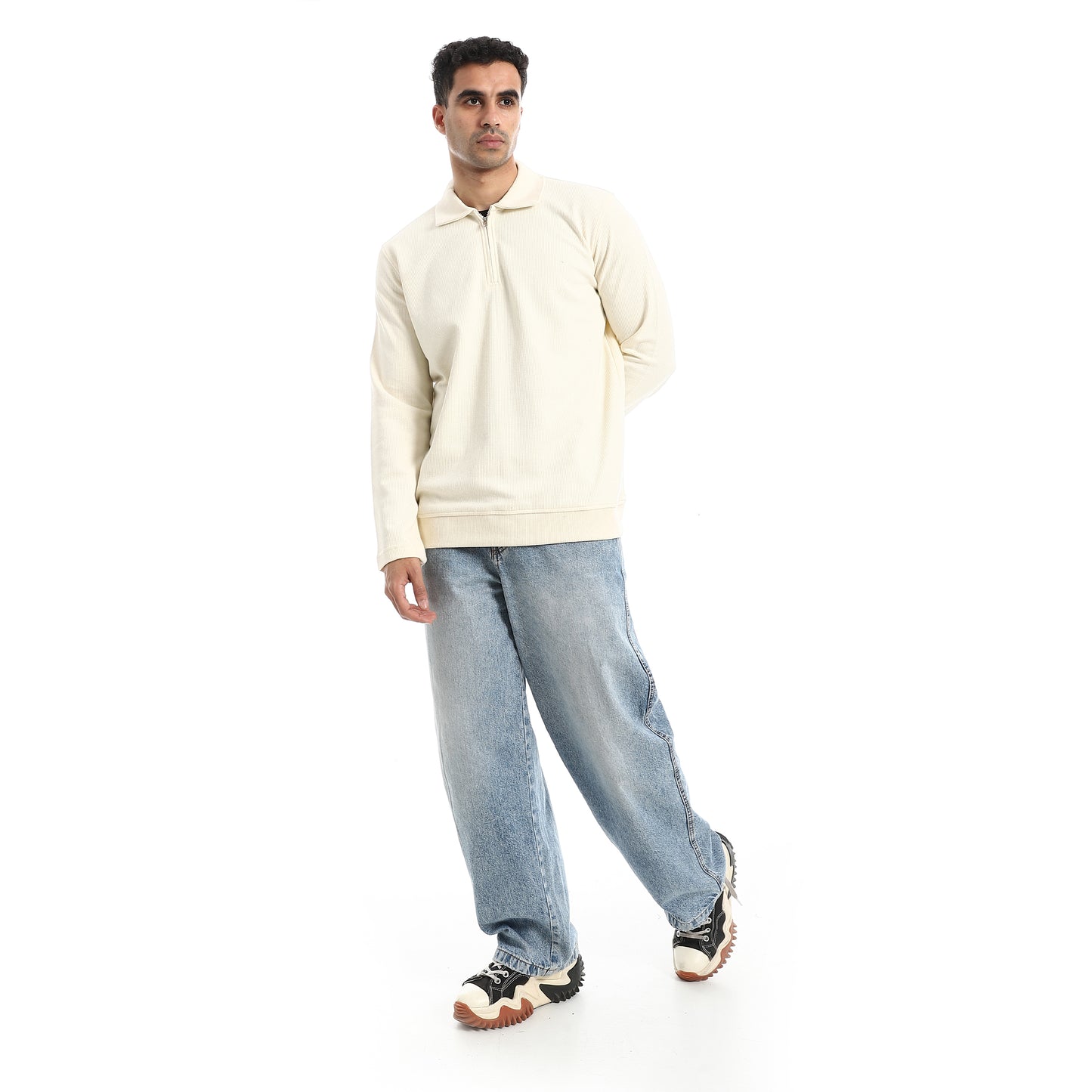 Half Closure Neck Hoodie