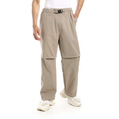 Gabardine Pants With Strap Release Buckle