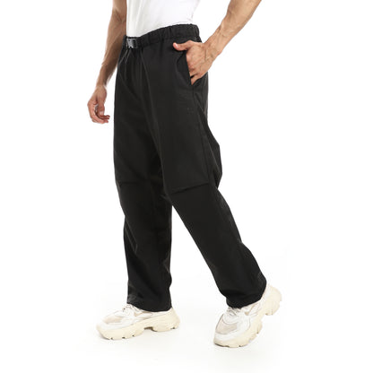 Gabardine Pants With Strap Release Buckle