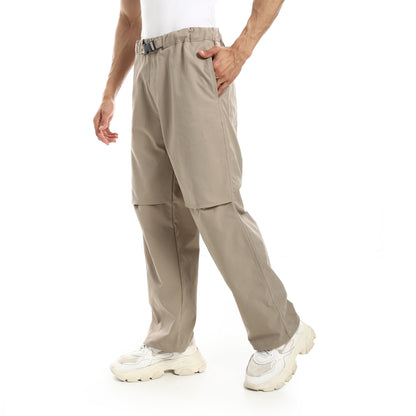 Gabardine Pants With Strap Release Buckle