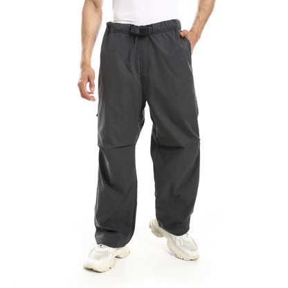 Gabardine Pants With Strap Release Buckle
