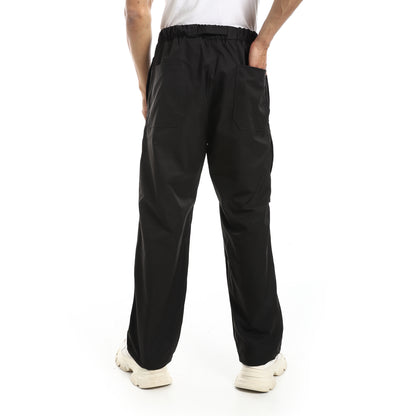 Gabardine Pants With Strap Release Buckle