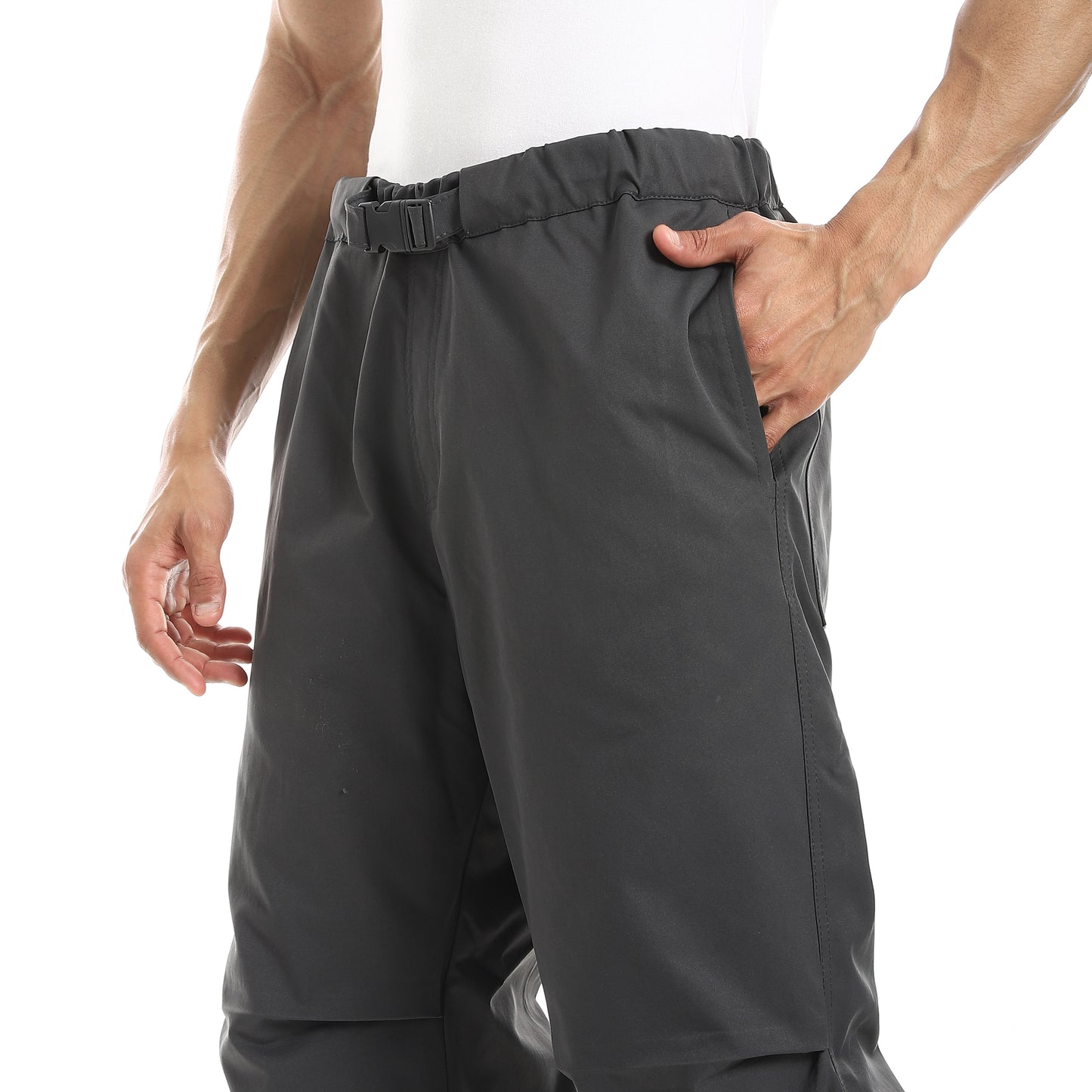 Gabardine Pants With Strap Release Buckle