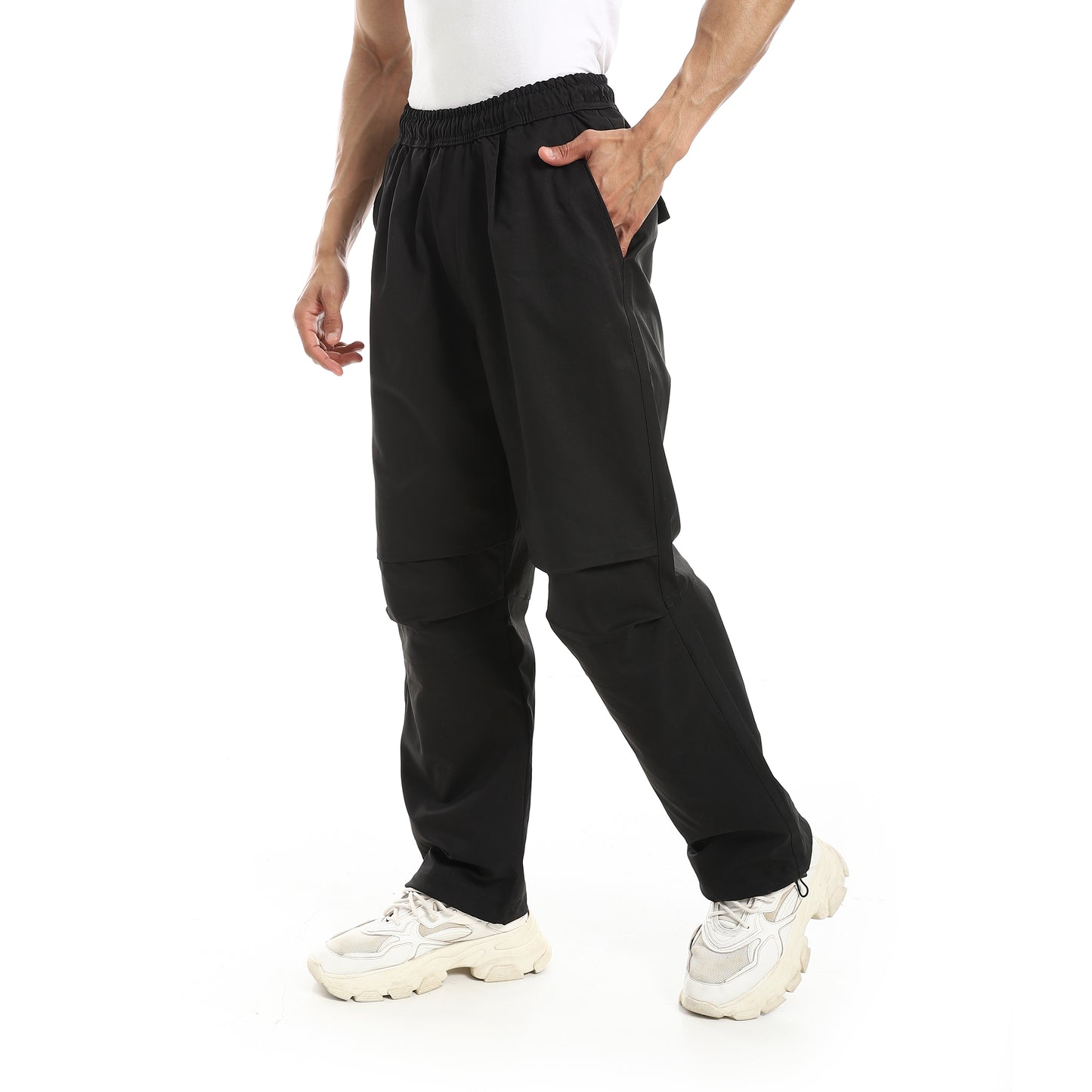 Solid Pattern Gabardine Pants