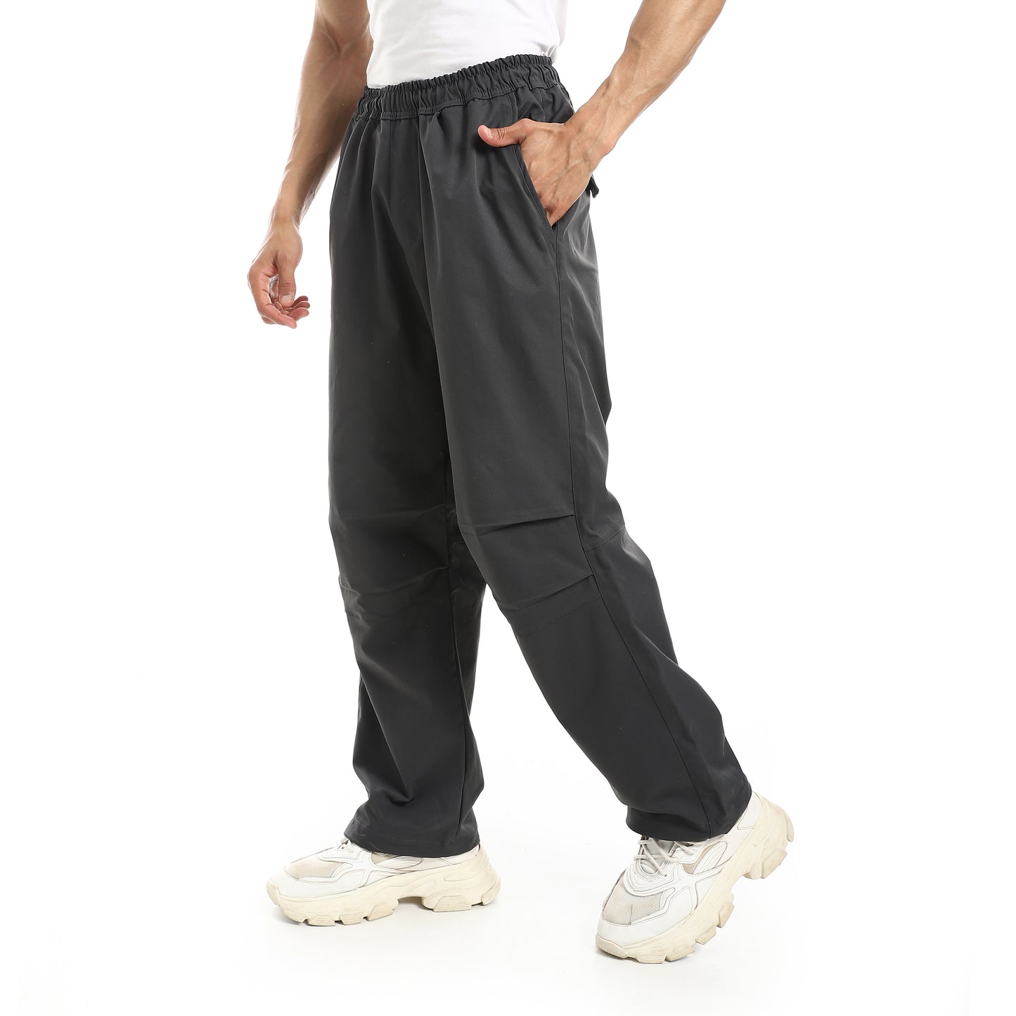 Solid Pattern Gabardine Pants