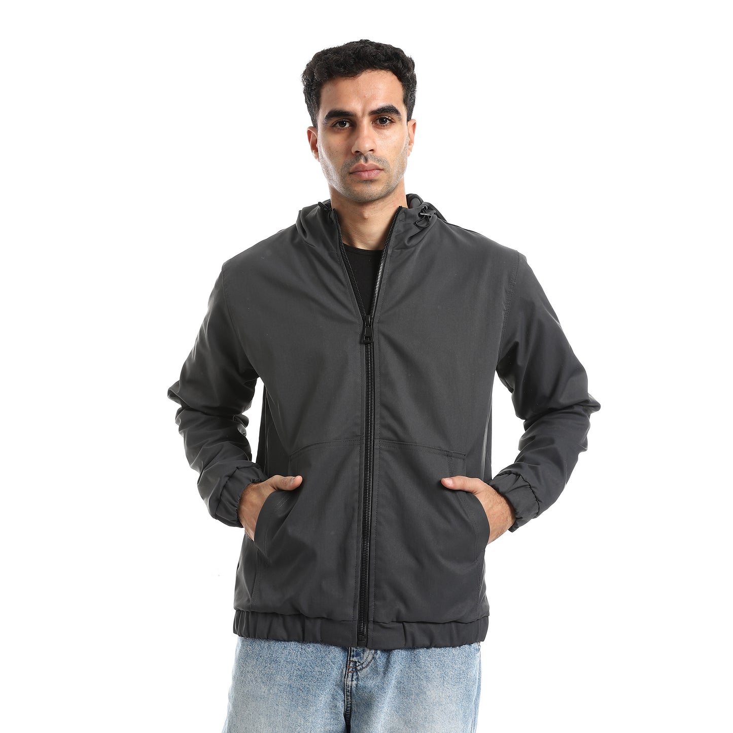 Gabardine Jacket With Two Pockets