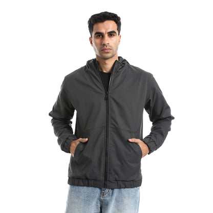 Gabardine Jacket With Two Pockets