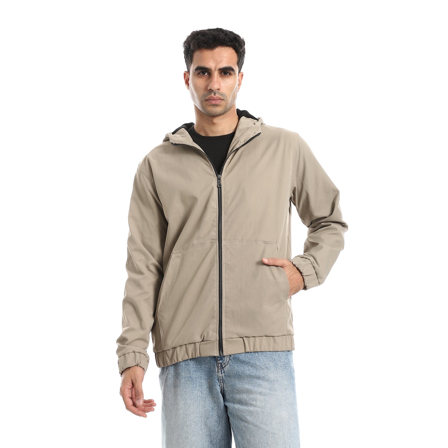 Gabardine Jacket With Two Pockets