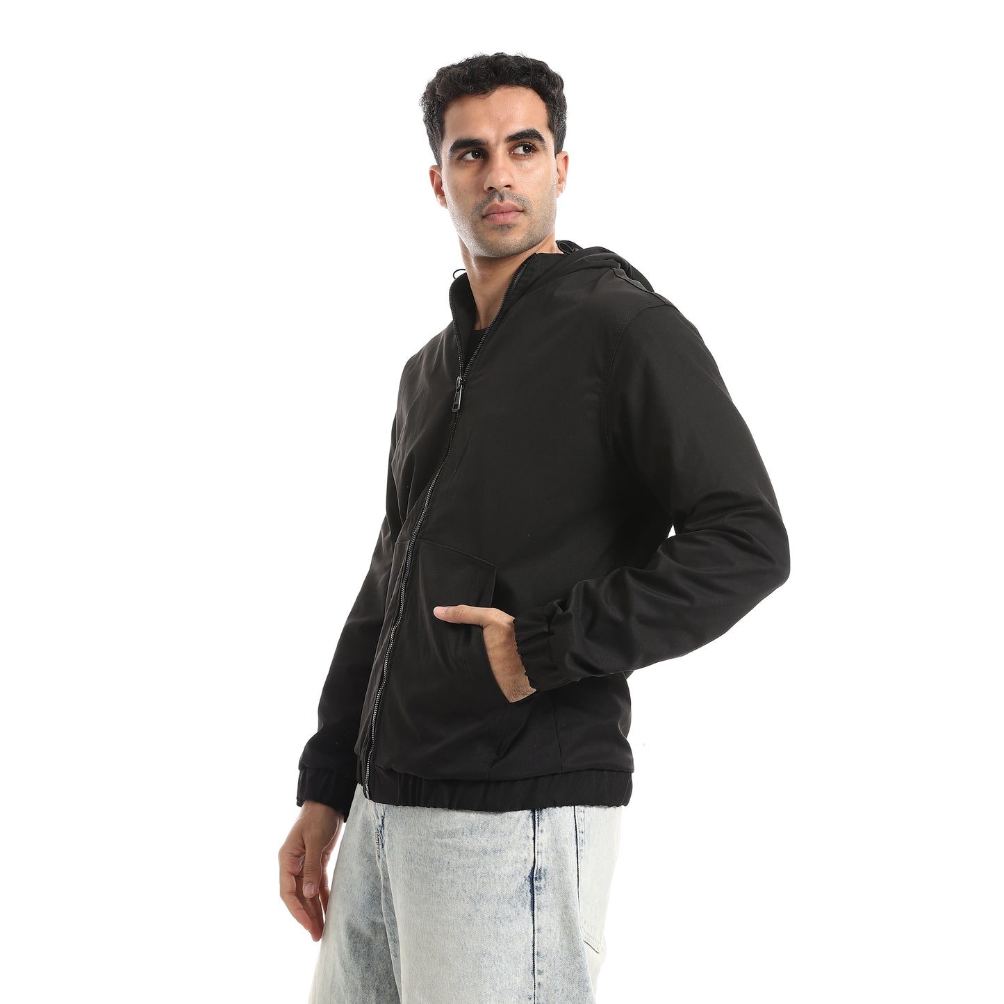 Gabardine Jacket With Two Pockets