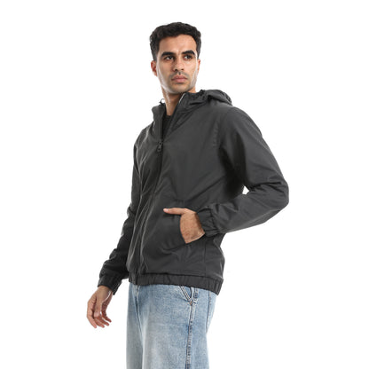 Gabardine Jacket With Two Pockets