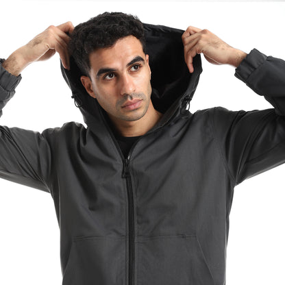Gabardine Jacket With Two Pockets