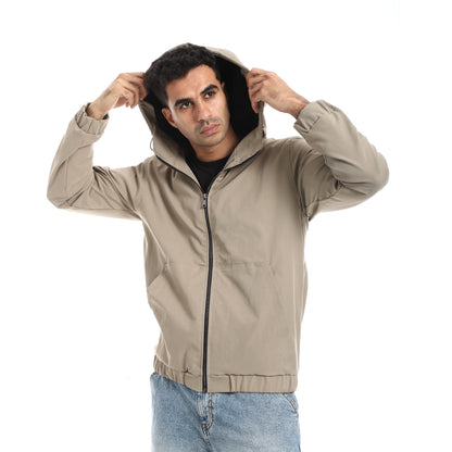 Gabardine Jacket With Two Pockets