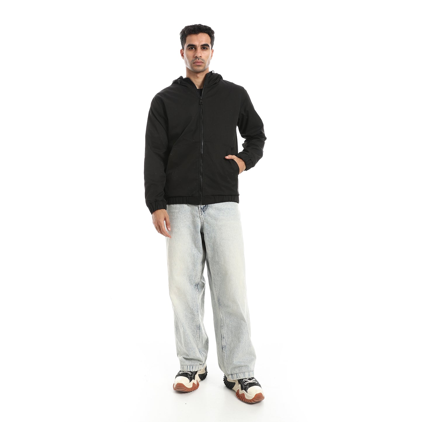 Gabardine Jacket With Two Pockets