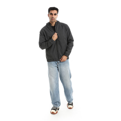 Gabardine Jacket With Two Pockets